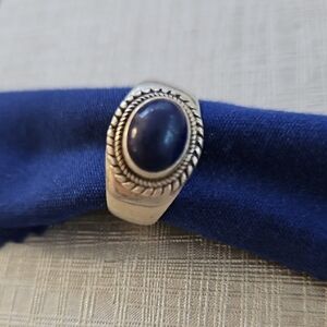 Sterling and Lapis Chunky Ring